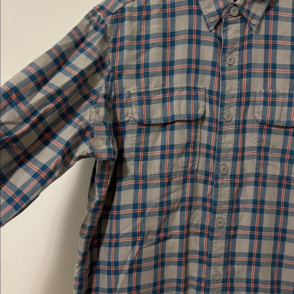DULUTH TRADING Men’s Medium Flannel Plaid Long Sleeve Button Down Cotton Gray - Picture 4 of 7